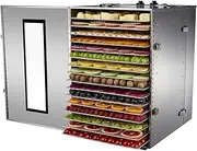 BioChef Premium 16 Tray Commercial Stainless Steel Food Dehydrator with Stainless Steel Trays & 15 Hour Timer