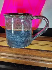 Phatbottompottery Cherry On Black Large Handmade Pottery Mug