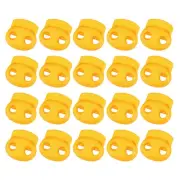 Plastic Spring Cord Locks, 20Pcs Shoe Lace Tie Lock (Golden Yellow)