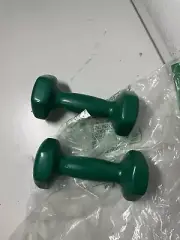 Neoprene Coated Green Dumbbells 3LB Hand Weight Set of 2