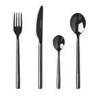 Sherwood 24 Piece Titanium Black Stainless Steel Cutlery Dinner Set