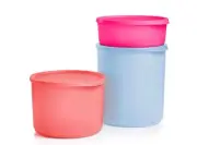Set of 3 Tupperware Basic Bright Round Canister/ Containers-NIP