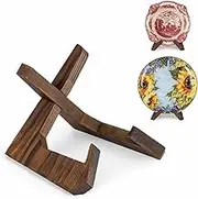 ANBOXIT Bowl Stands for Display, 4.5 Inch Plate Holder, Wooden Easel Frame Holder, Display Stand for Large Deep Platters and Dishes, 15.2 x 13.6 x 11.6cm (For Bowls under 8.9cm in Depth)
