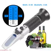 100% New Brand 0~40% Brix 0~25% Alcohol Wort Specific Gravity Refractometer