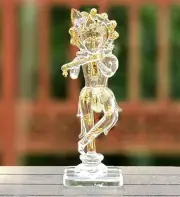 New Krishna Murti Idol Statue Sculpture (5.25") | Crystal Glass US