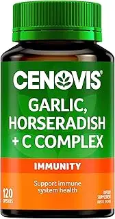 Cenovis Garlic, Horseradish + C Complex Capsules 120 - Supports Immune System Health - Relieves Severity, Reduces Duration of Common Cold Symptoms - Reduces Free Radical Formation in the Body