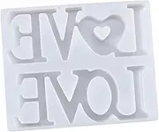 KONTONTY 1pc Love Silicone Mold Manual DIY Mold Epoxy Keychain Hanging Decorative DIY Mold Hanging Tags Mold Keychain Molds English Love Letters Mold DIY Epoxy Cake White