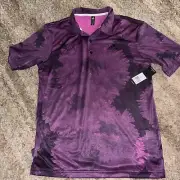 NEW Adidas Flower Mesh Golf Polo Shirt ADVR0886 Purple Fuchsia Men’s Size S $65