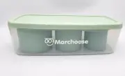 Ice Cube Tray Green For Tumbler Cup, Soft Silicone Tumbler Ice Cube Mold W/Lid