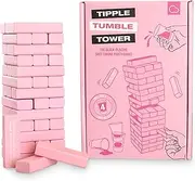 Bubblegum Stuff - Tipple Tumble Tower - The Ultimate Drinking and Dares Block-Stacking Game - Includes 54 Pink Blocks and 4 Shot Glasses - Ages 18+