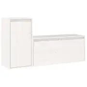 vidaXL TV Cabinets 2 pcs White Solid Wood Pine