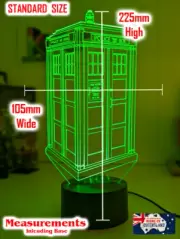 TARDIS POLICE BOX DR WHO 3D LED Night Light 7 Colour Change Room Lamp