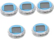 ULTECHNOVO 5pcs Motorcycle Instrument Clock Clocks Automotive Digital Motorcycle Clock Stick on Digital Clock Small Clock Digital Small Digital Clock Battery Operated Dash Sky-Blue Plastic