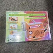 Nippon Solar Dynamo Rechargeable Lantern With Radio, New In Box, Orange GM 713
