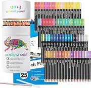 [Corslet] Premium Colour Pencils Set of 120 & A5 Sketch Book 25 Sheets Pencil Colours Artists Soft Core Vibrant Color Pencil Set for Drawing Sketching Shading Coloring Pencils for Adult Beginners Kids