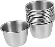 ULTECHNOVO 12 Pcs Stainless Steel Condiment Cups Dipping Sauce Containers for Ketchup Salad Dressings More Portable Portion Ramekins for Kitchen Restaurant Use
