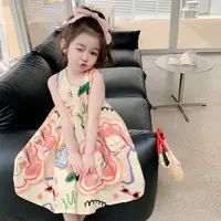 在飛比找ETMall東森購物網優惠-童裝印花韓國夏款寶寶百搭娃娃裙