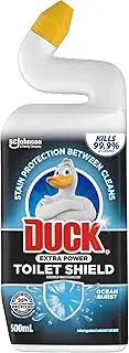 Duck Extra Power Liquid Toilet Cleaner, Stain Remover and Toilet Bowl Freshener, Ocean Burst Fragrance, 500mL