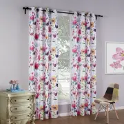 Floral Print Blackout Curtain Thermal Insulated Window Drape Sanded Fabric Decor