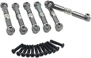 tieedhfu 6pcs Aluminum Alloy Steering Link Rod Set for 18301 1/18 On-Road Vehicles Wheelbase RC Car Accessories Replacement Parts, Titanium