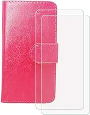 LCEHTOGYE Cover for iTel S23 Plus + 2 Slice HD Tempered Glass,Shell BracketBumper Protective Back Case - Anti-Scratch Screen Protector for iTel S23 Plus - RYPT -Red