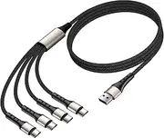 SIQIWO Multi USB C Cable Fast Charging, [1.2M/QC 3.0/3A] USB C Splitter Cable, 4 in 1 Charger Cord with 4 Type C Ports, for iPhone 16/15 Series, iPad Air/Pro, Samsung Galaxy S24 S23, Pixel, Sony, PS5