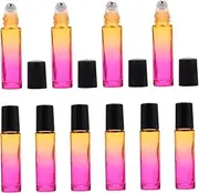 Beavorty 10Pcs Glass Essential Oil Roller Bottles with Gradient Color for Storing and Dispensing Essential Oils Aromatherapy and Blends Convenient