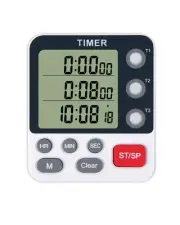 Dual Kitchen Timer Digital - 3 Channel for Cooking with Alarm, Large Display,...
