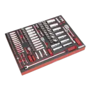 Tool Tray with Socket Set 91pc 1/4", 3/8" & 1/2"Sq Drive - Sealey TBTP02 New