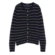 [Aragona] Aragona Striped Button Cardigan 40 IT BLUE/BROWN