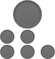 Set of 6 NUZAMAS Silicone Drink Coasters Cup Pad Mat Rubber Heatproof Tea Cups Pad 4 inch Round Rubber Mug Coaster Non Slip Home Bar Office Parties Gray