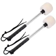 A Pair of Bass Drum Mallets Timpani Mallet Felt Mallets Sticks with Stainless...
