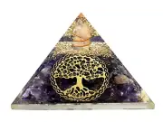 Amethyst Orgone Pyramid - Vintage Tree of Life