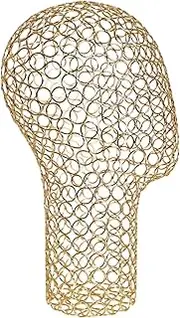Metal Wig Stand Holder Hat Stand Display Wig Head Holder Durable Hat Holder Storage Stand Display Wig Stand Holder(Men Gold)