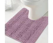 Toilet Mat U Shaped Bathroom Rug Bath Mat for Bathroom Non Slip Extra Soft Rug - (1 Piece - 50cm x 50cm U Shape) Mauve