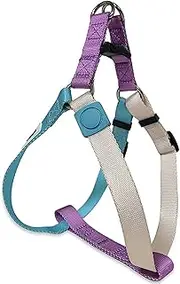 Pawhuggies Tri-Color XS Dog Harness, Adjustable Step-in Design Puppy Harness, Heavy Duty, Easy Walk, for Small Dogs, White Blue Purple