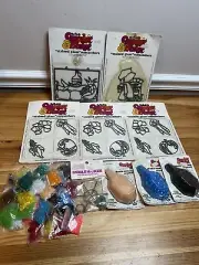 Vtg Makit & Bakit ‘Stained Glass’ Suncatchers and Plastic Cooking Crystals Lot