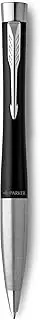 [PARKER] Urban Twist Ballpoint Pen | Muted Black with Chrome Trim | Medium Point Blue Ink Refill | Gift Box 1 Count (Pack of 1)