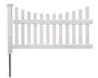 Zippity Outdoor Product Vinyl Fence Panel Picket Fence+NoDig Anchor+Cap+Hardware