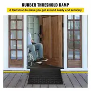 Rubber Threshold Ramp 7.62cm Rise Threshold Ramp Doorway 3 Channels Cord Cover Rubber Solid Threshold Ramp Rubber Angled Entry Rated 997.9kg Load Capacity