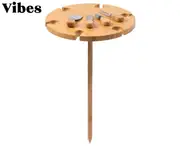 Vibes Hunter 6-Person Round Picnic Wine Table with Cheese Knife Set