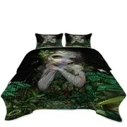 Surrealism Art Prints Green Goddess Girl Coverlet