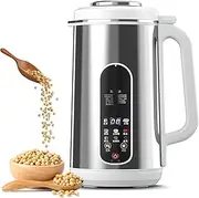 Nut Milk Maker Machine, Stainless Steel Automatic Soy Milk Machine with 12-Blade Cutter, 24h Timer & Keep Warm, for Soybean, Almond & Plant-Based Milks