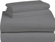 Crescent Bedding Twin XL Micro Fiber Light Grey 3 PC Sheet Set - Soft and Comfy