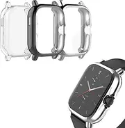 intended for Amazfit GTS 2 Screen Protector, All-Around Protective Case Cover Soft TPU Bumper intended for Amazfit GTS&GTS 2 Accessories (Gray&Clear&Silver)