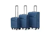 3pc Tosca So-Lite Travel Suitcase Checked/Carry On Trolley Luggage Set Blue