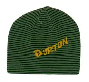 Burton Reversible Beanie Boys OS / One Size Green Black w Logo Unisex Kids NEW!