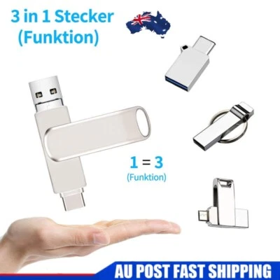 USB 3.0 Type C 128GB 256GB OTG Flash Drive Waterproof Memory Stick Pendrive