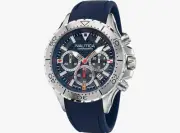 Nautica Men's NST Chrono Blue Silicone Strap Watch (Model: NAPNSF201)