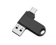 USB C Flash Drive 64GB Type C USB 3.0 USB Drive with Keychain 2 In 1 OTG Thumb Drive Memory Stick Swivel Jump Drive